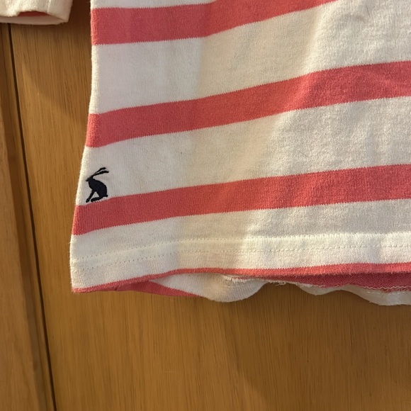 Joules Women’s Harbour Striped Boat Neck Top Shirt Cotton Pink White Size 12 - Picture 4 of 13